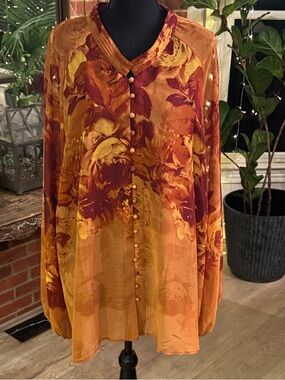 Avenue yellow and orange blouse